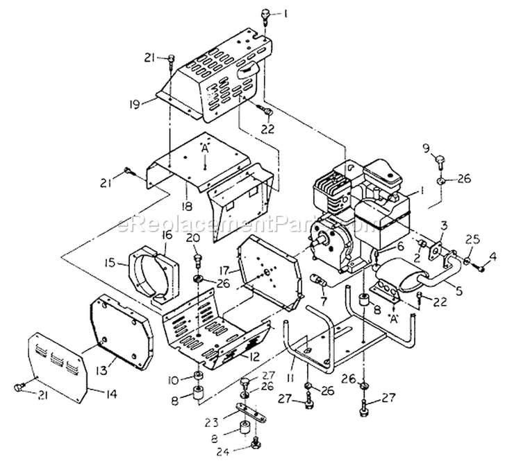 Page C Diagram and Parts List for 8750-2  Briggs and Stratton Generator